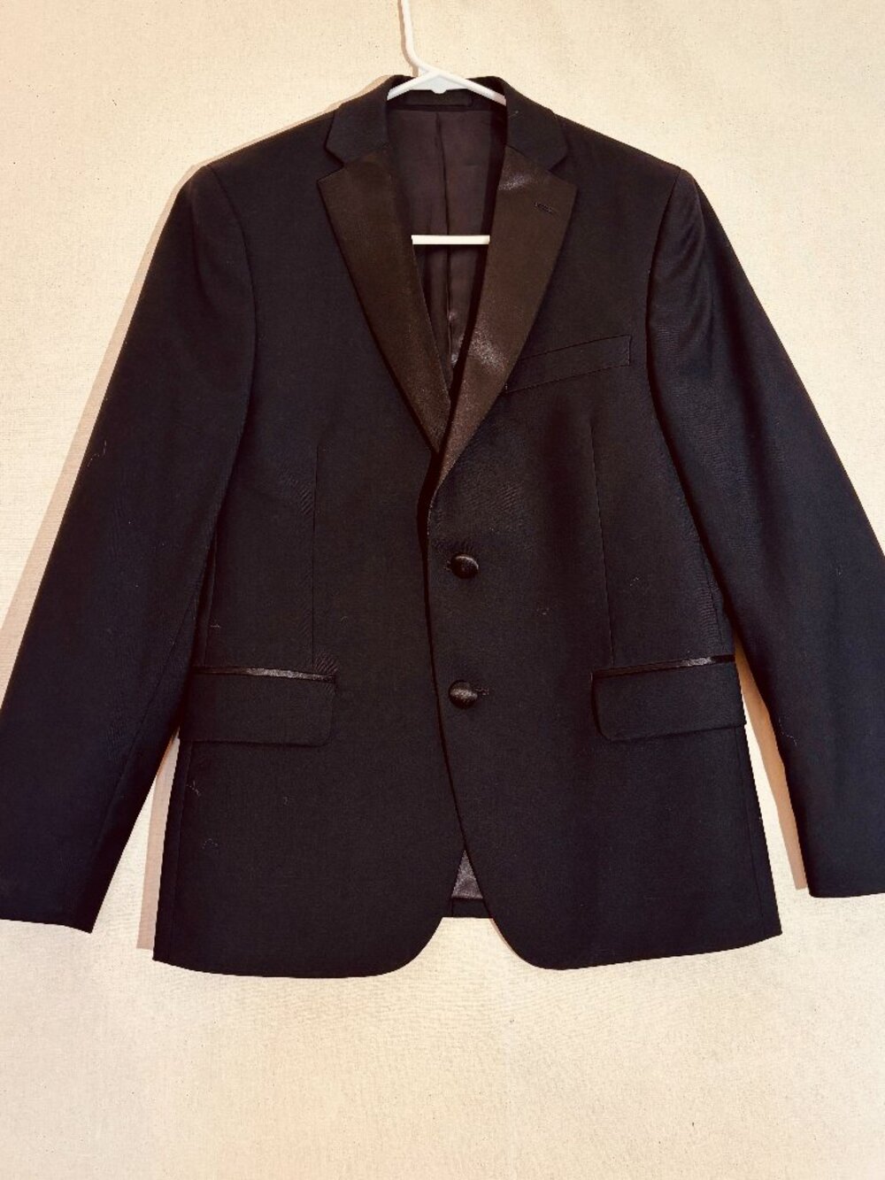 Lauren Ralph Lauren Boys 14R Black Wool Tuxedo Jacket Satin Lapel Formal Blazer
